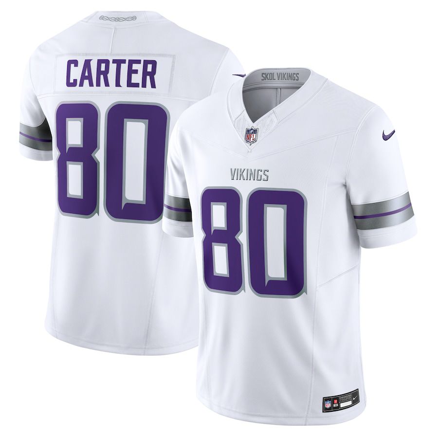 Men Minnesota Vikings #80 Cris Carter Nike White Alternate Vapor F.U.S.E. Retired Player Limited NFL Jersey->minnesota vikings->NFL Jersey